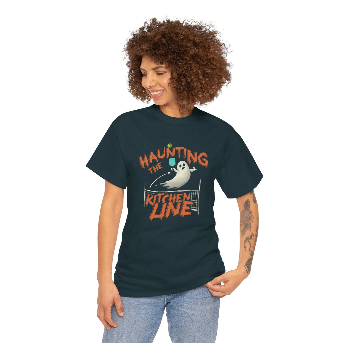 Haunting The Kitchen Line - Halloween Pickleball T-Shirt - Unisex - Luxury Cotton