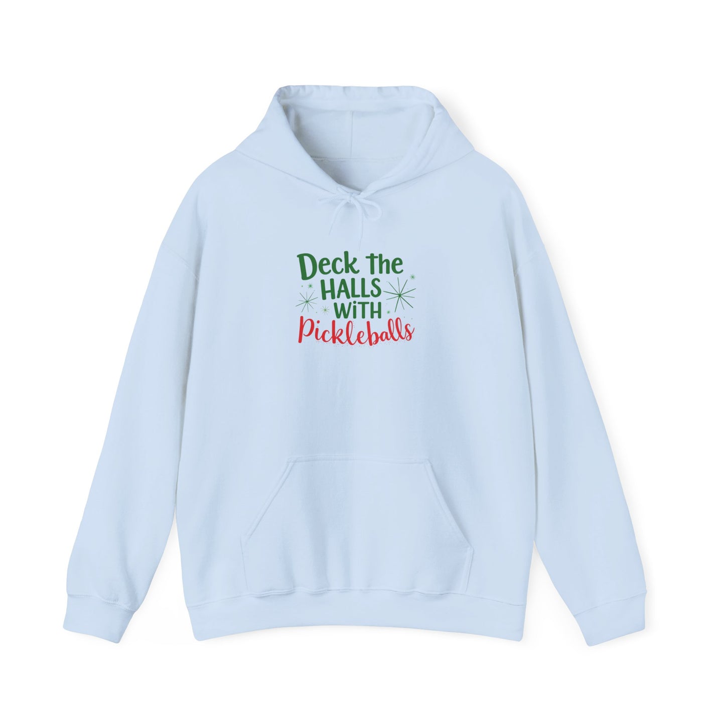 Deck the Halls with Pickleballs Hooded Holiday Sweatshirt