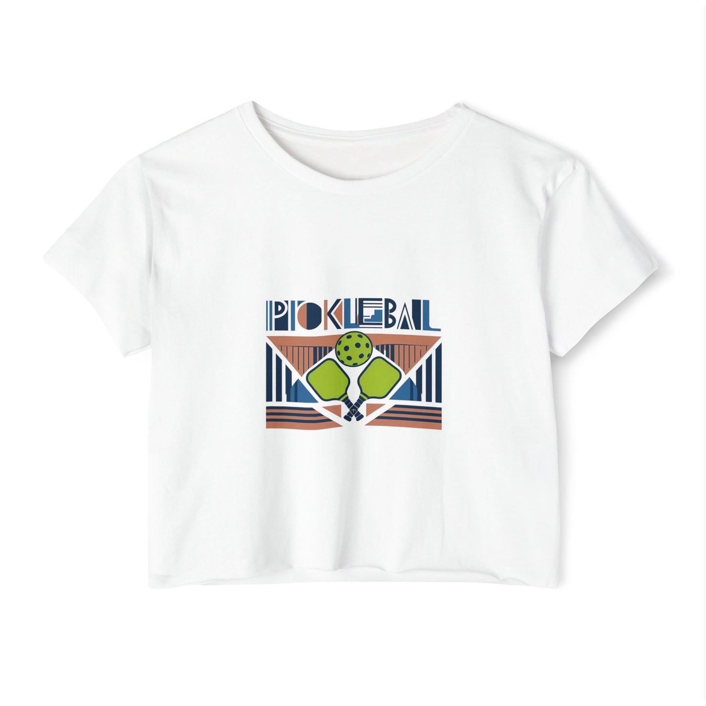 Art Deco Women's Festival Pickleball Crop Top T-Shirt