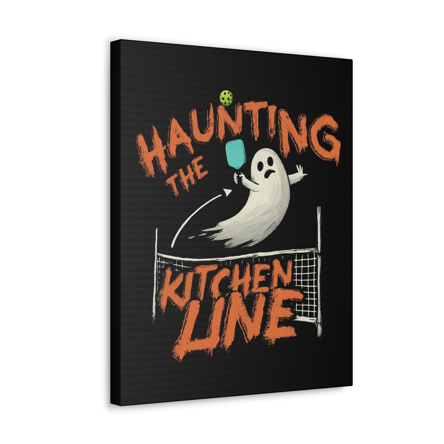 Haunting The Kitchen Line Print - Fun Halloween Pickleball Artwork - Home Decor