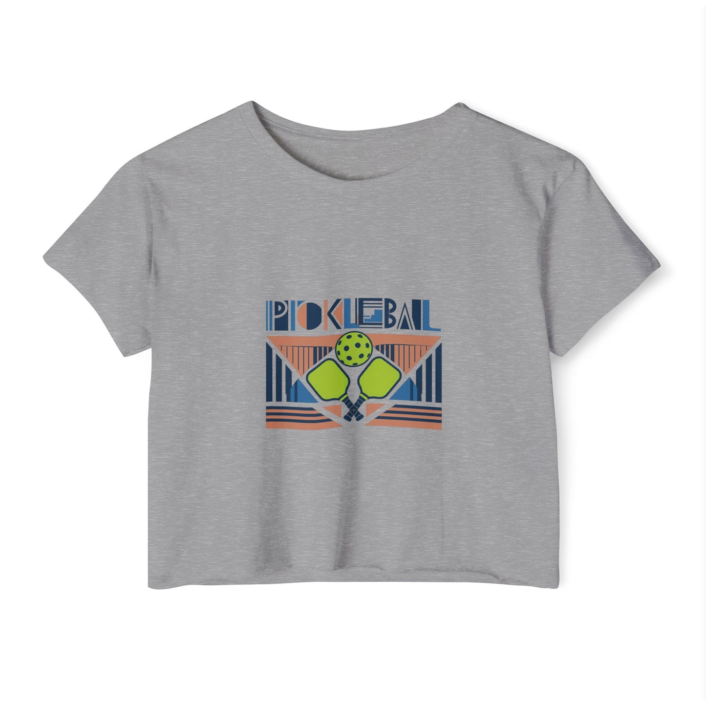 Art Deco Women's Festival Pickleball Crop Top T-Shirt