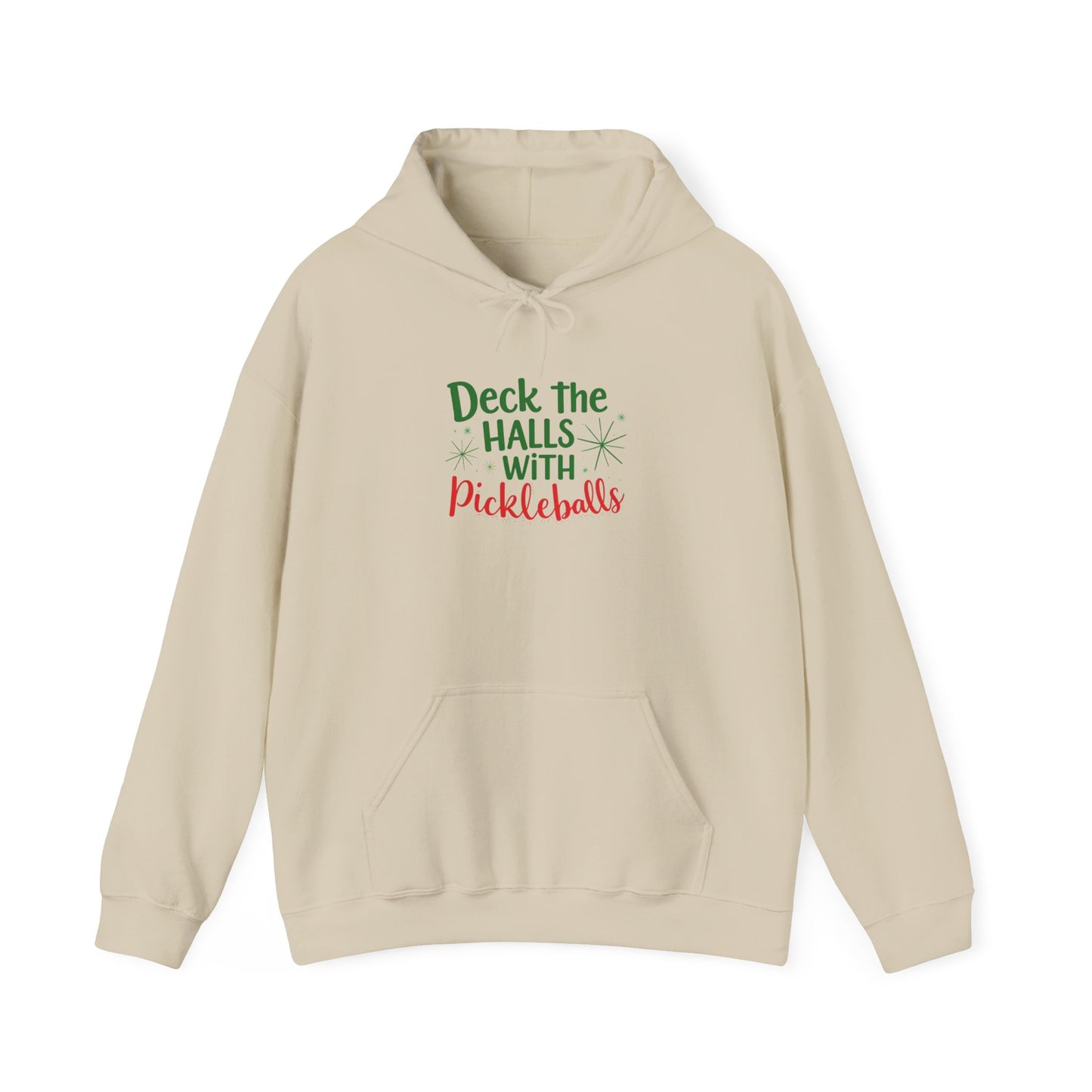 Deck the Halls with Pickleballs Hooded Holiday Sweatshirt