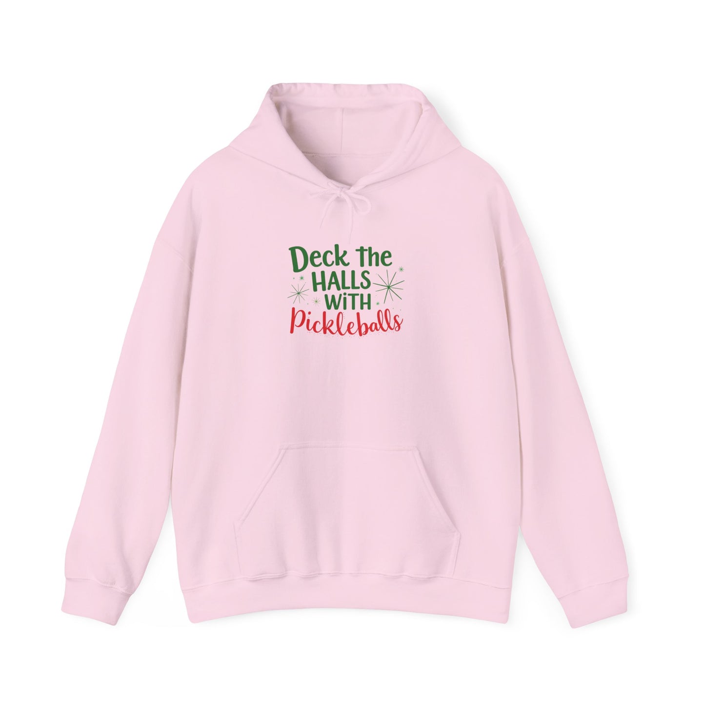 Deck the Halls with Pickleballs Hooded Holiday Sweatshirt