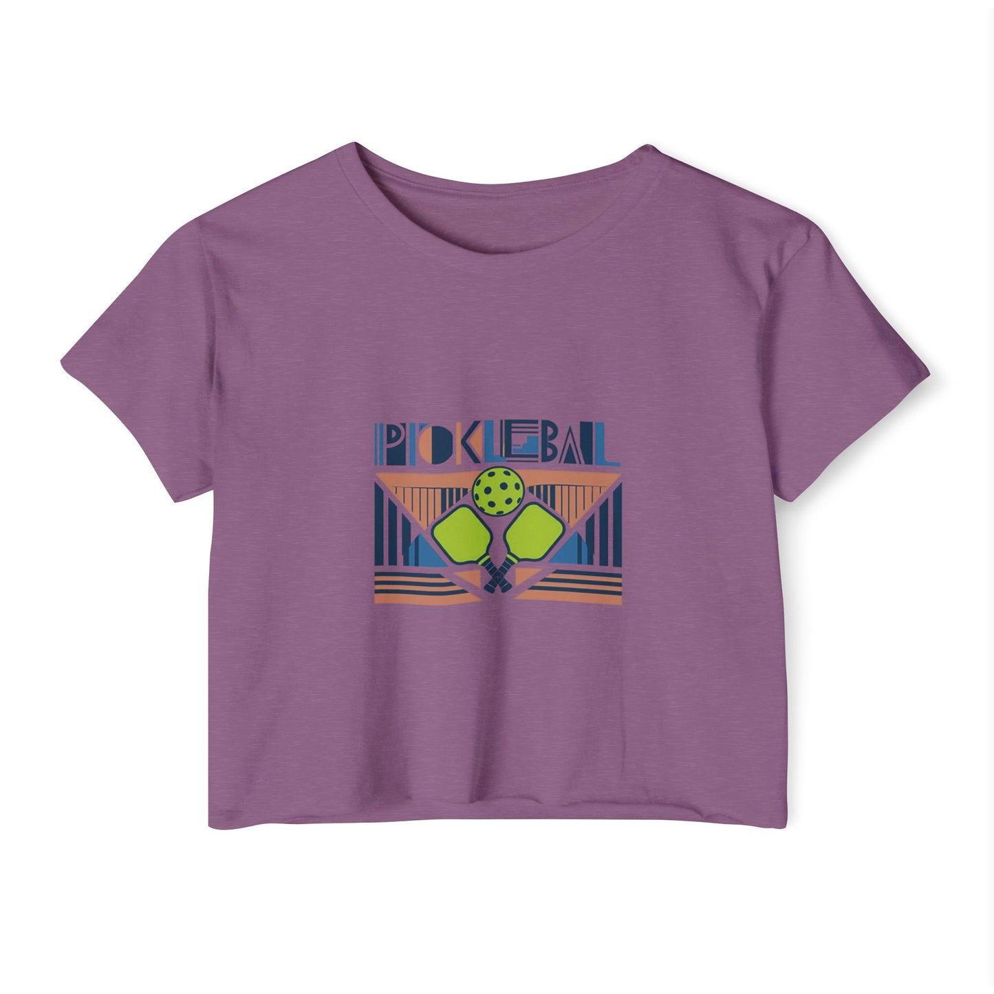 Art Deco Women's Festival Pickleball Crop Top T-Shirt