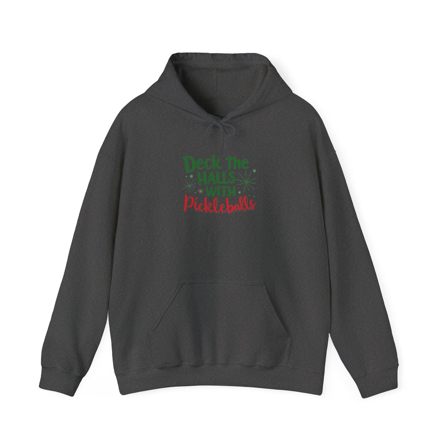 Deck the Halls with Pickleballs Hooded Holiday Sweatshirt