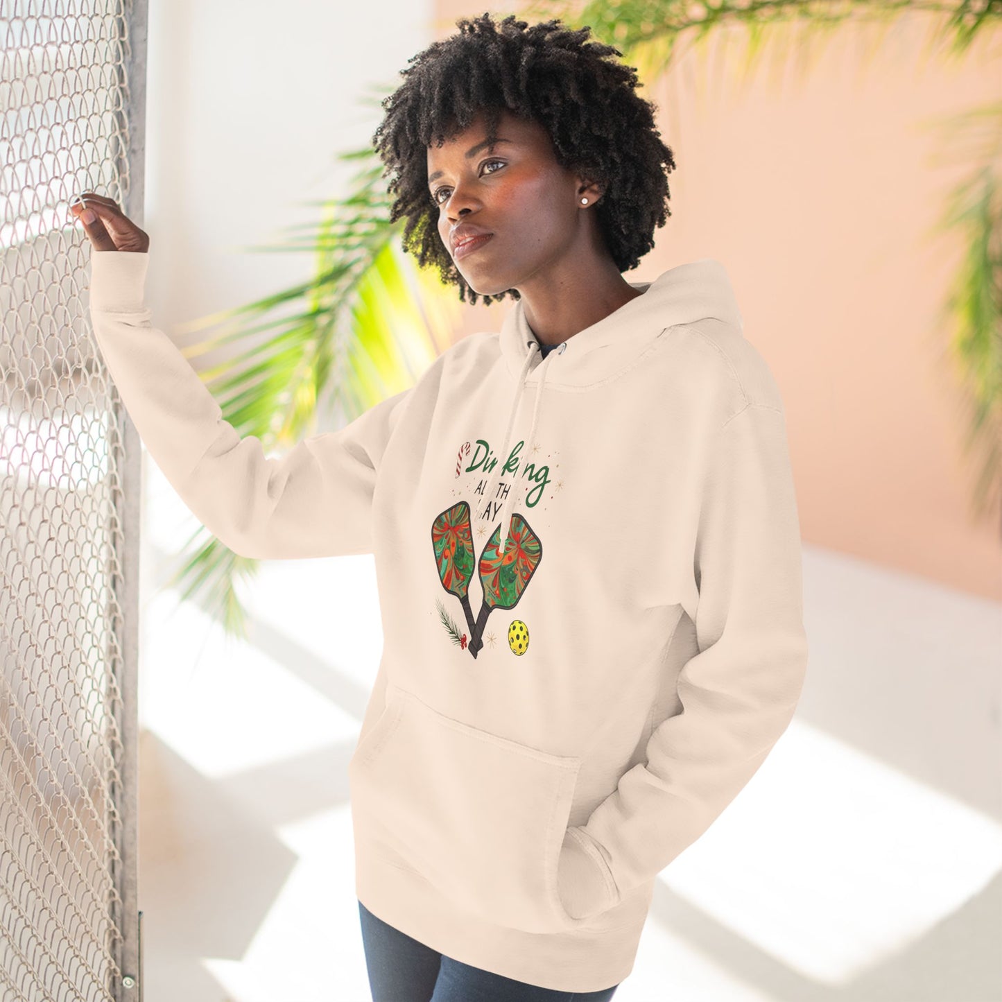 Dinking All the Way Three-Panel Holiday Fleece Hoodie