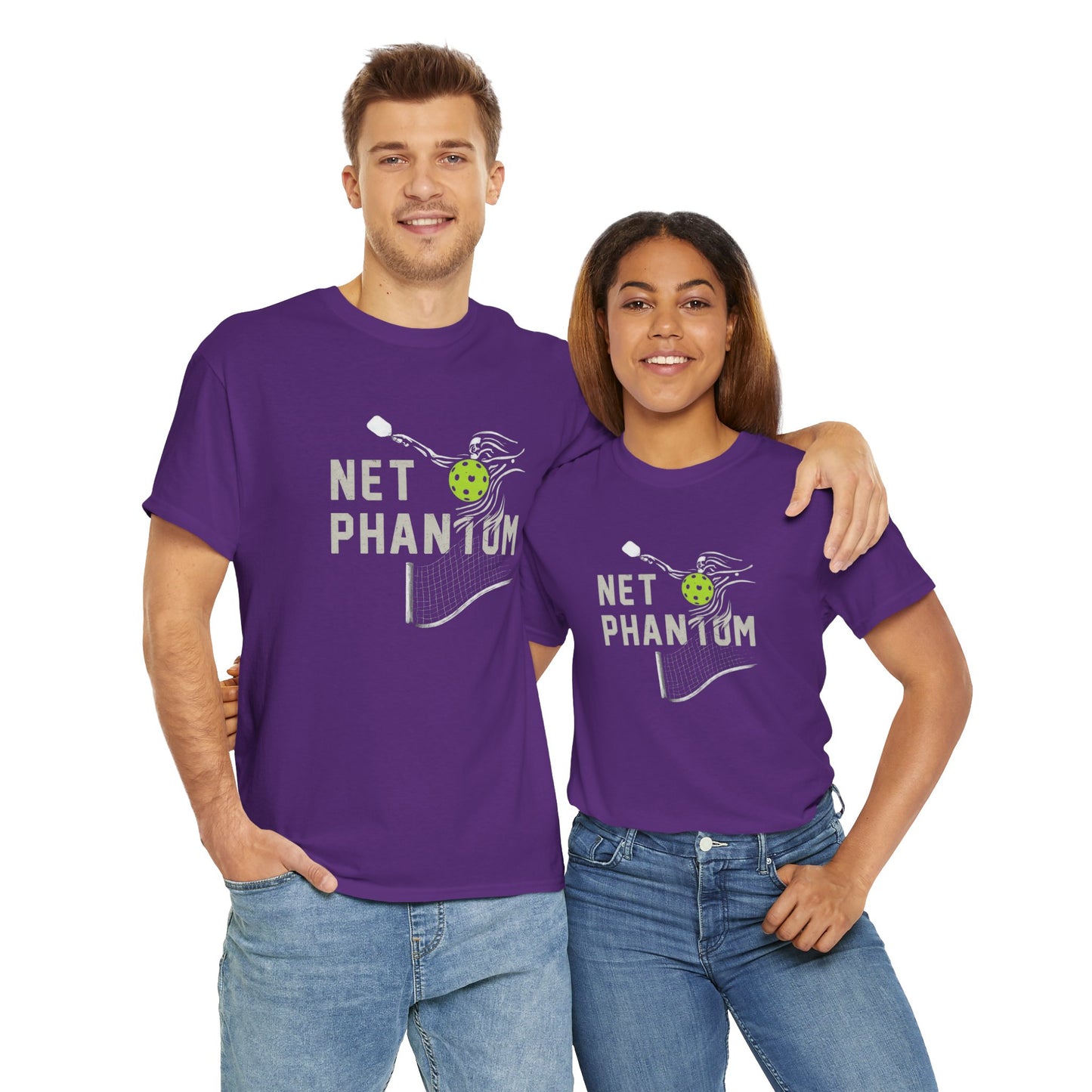 Net Phantom - Halloween Pickleball T-Shirt - Unisex - Luxury Cotton