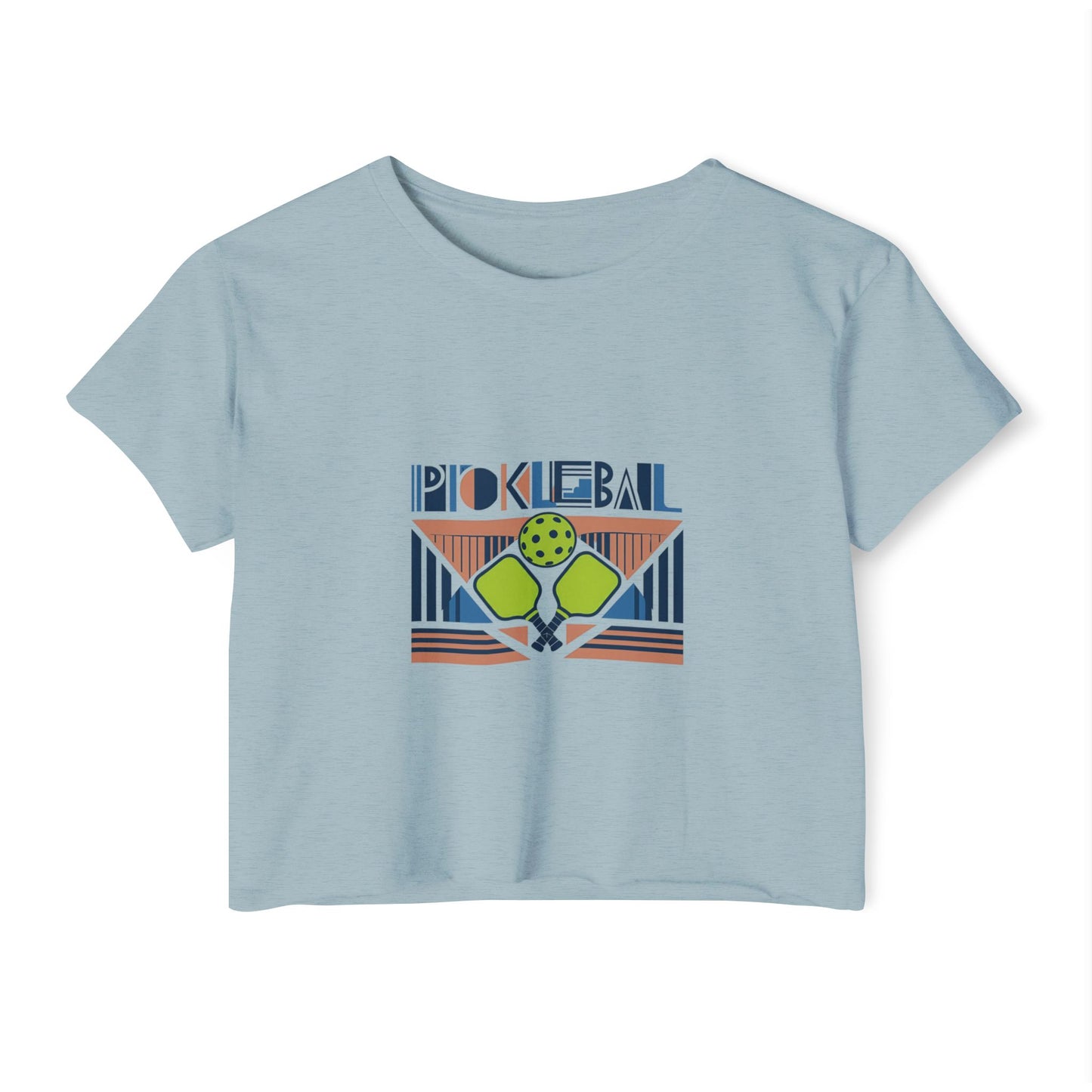 Art Deco Women's Festival Pickleball Crop Top T-Shirt