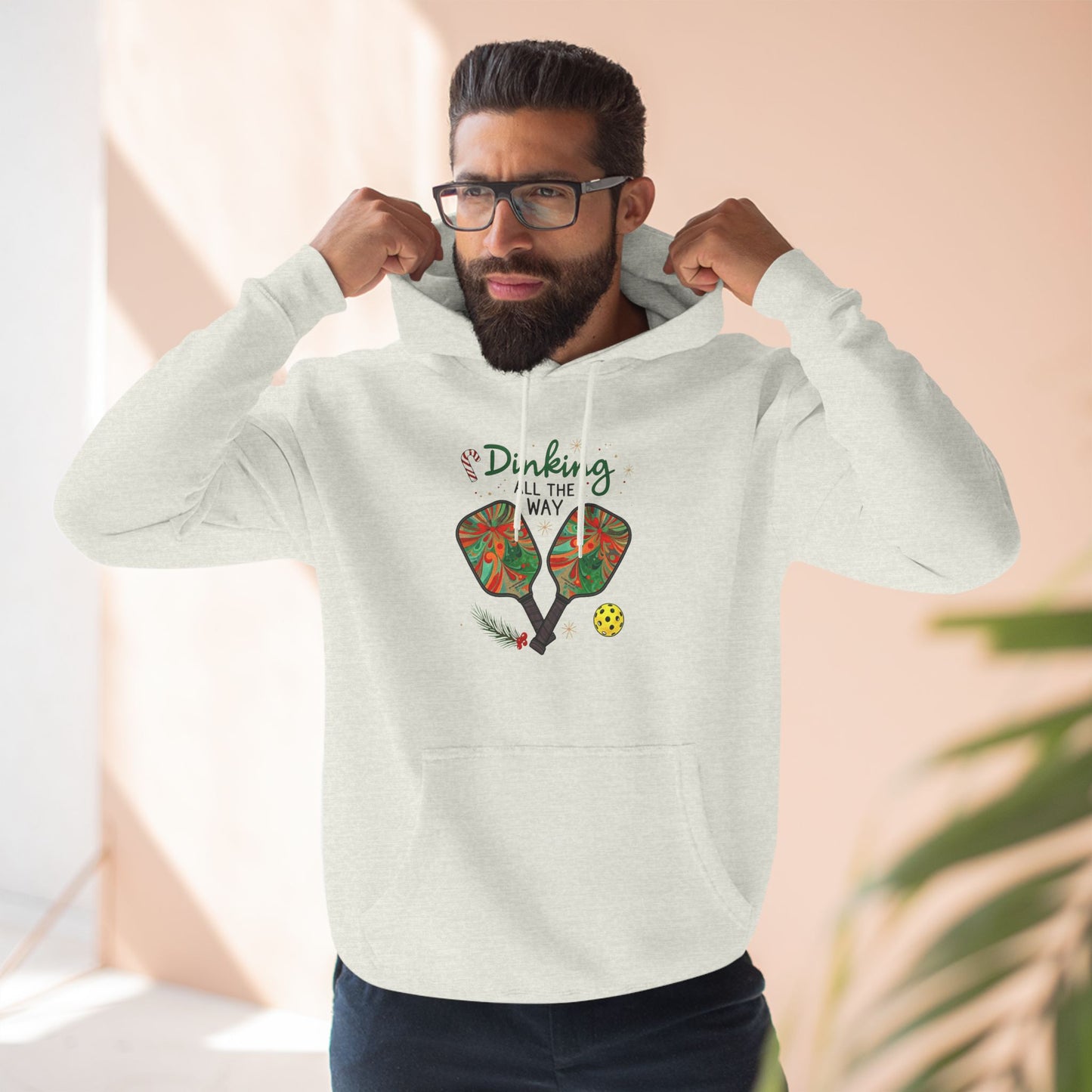 Dinking All the Way Three-Panel Holiday Fleece Hoodie