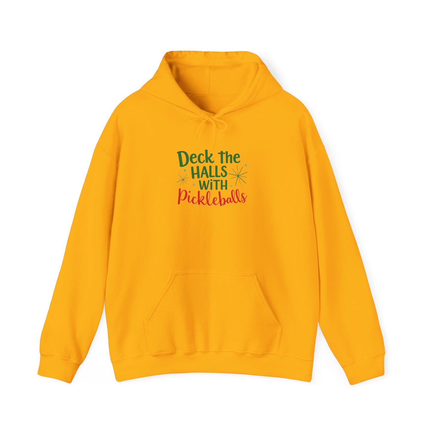 Deck the Halls with Pickleballs Hooded Holiday Sweatshirt