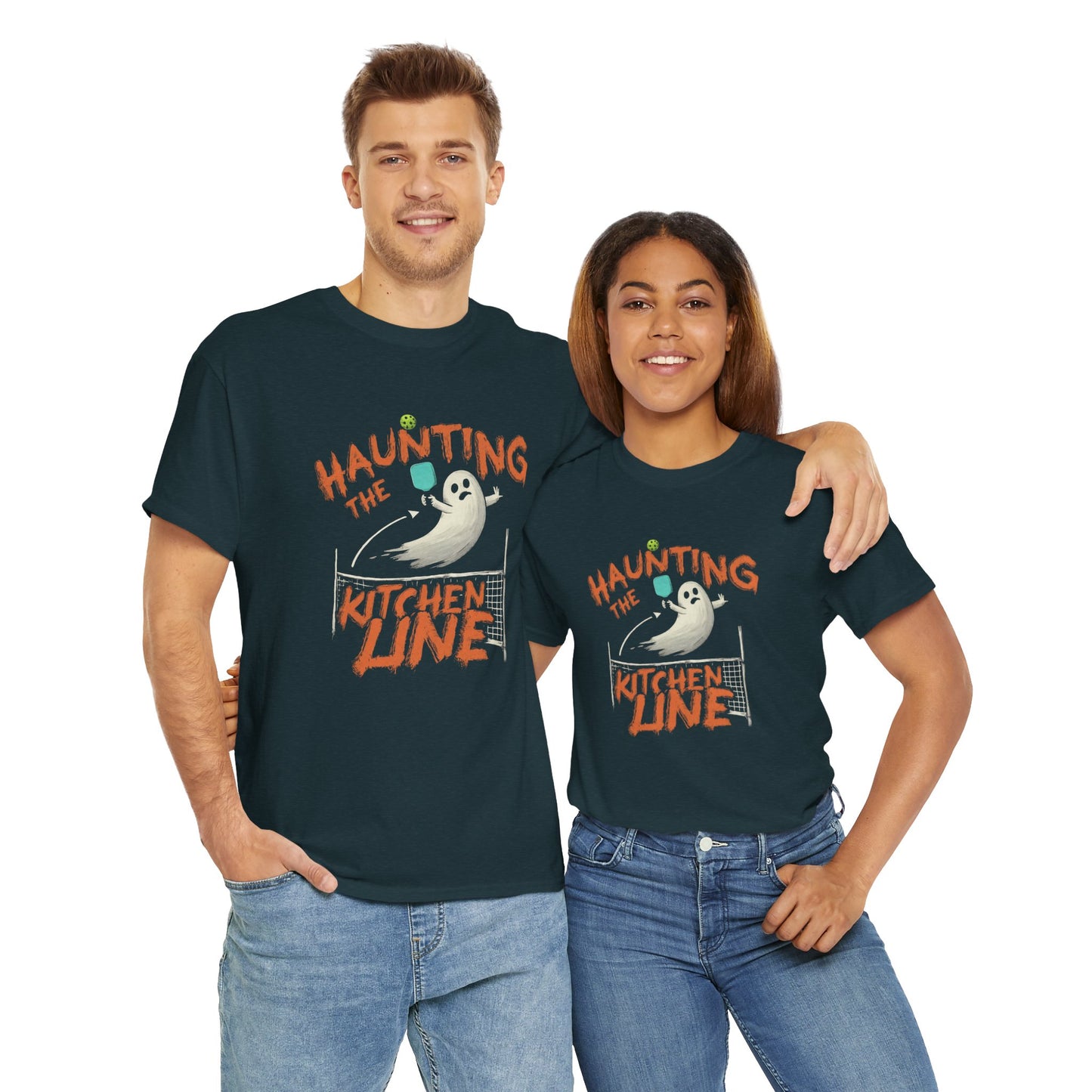 Haunting The Kitchen Line - Halloween Pickleball T-Shirt - Unisex - Luxury Cotton