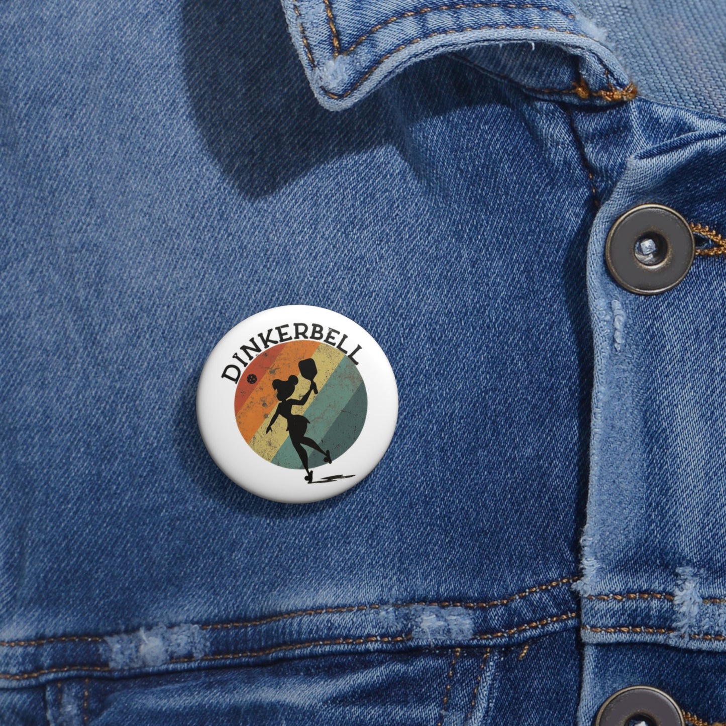 Dinkerbell Pickleball Custom Pin Buttons