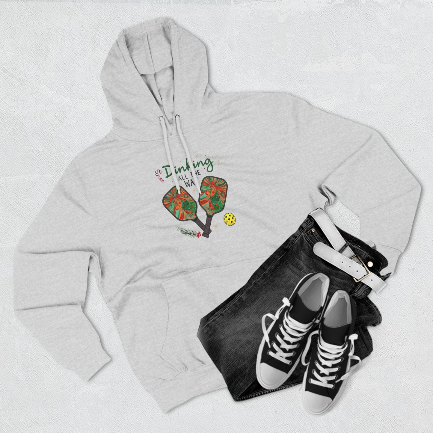 Dinking All the Way Three-Panel Holiday Fleece Hoodie