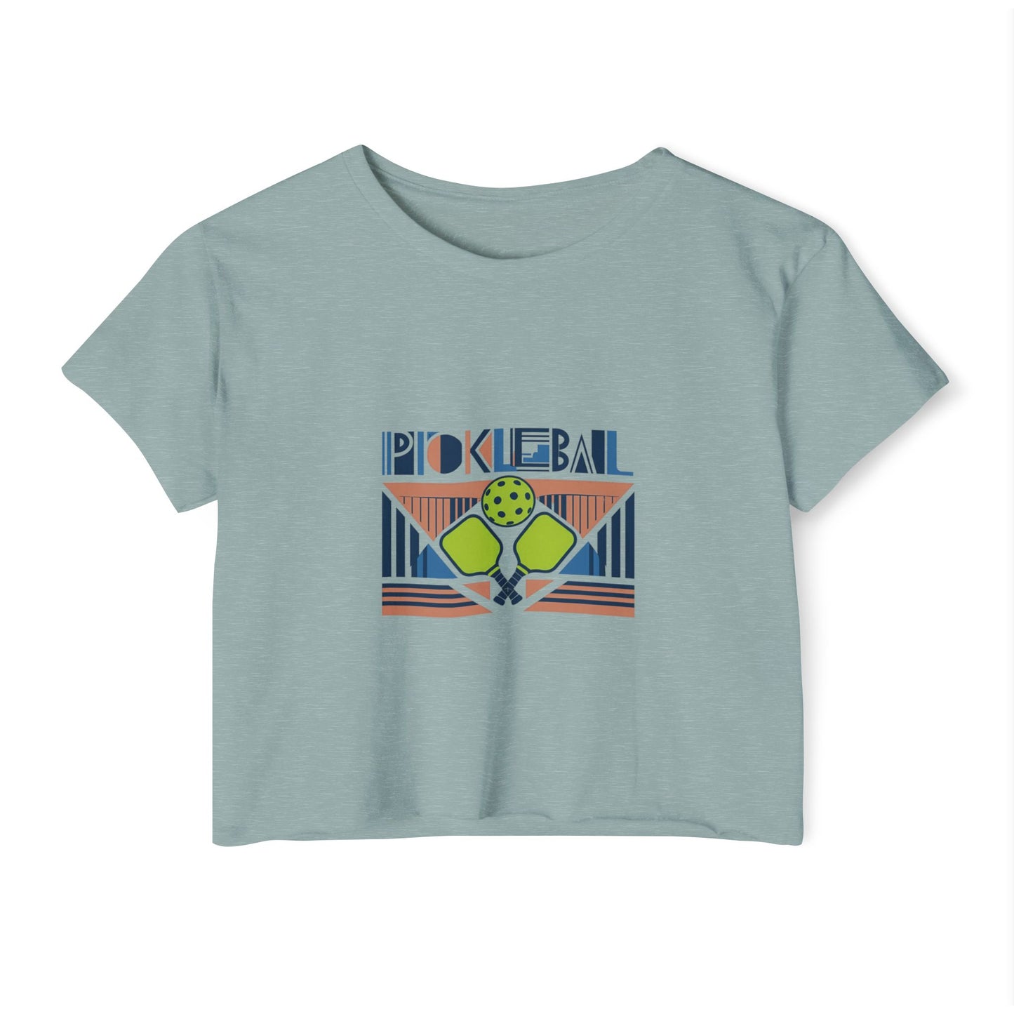 Art Deco Women's Festival Pickleball Crop Top T-Shirt