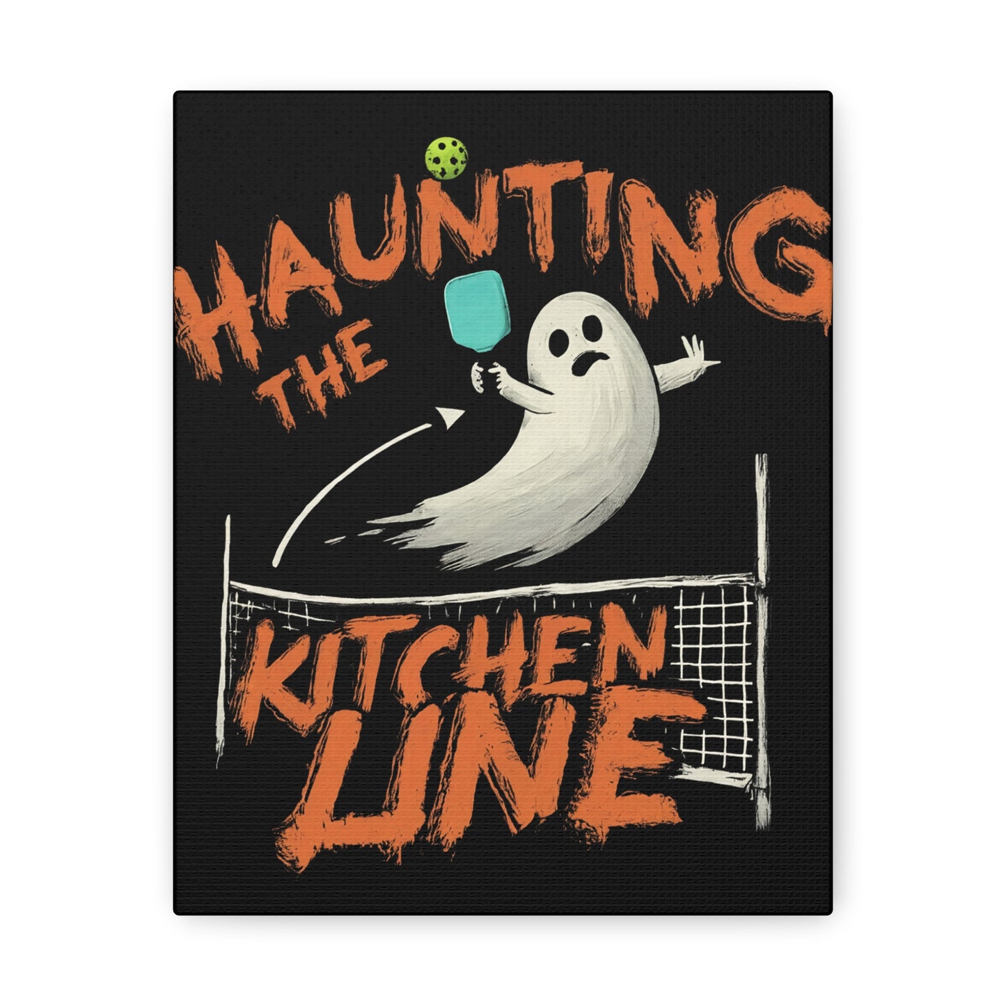 Haunting The Kitchen Line Print - Fun Halloween Pickleball Artwork - Home Decor