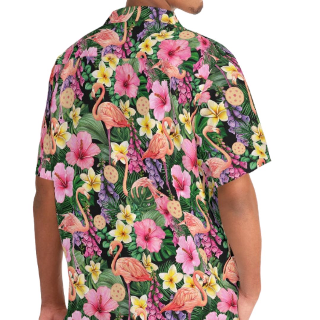 Men's Flamingo Pickleball Hawaiian Shirt