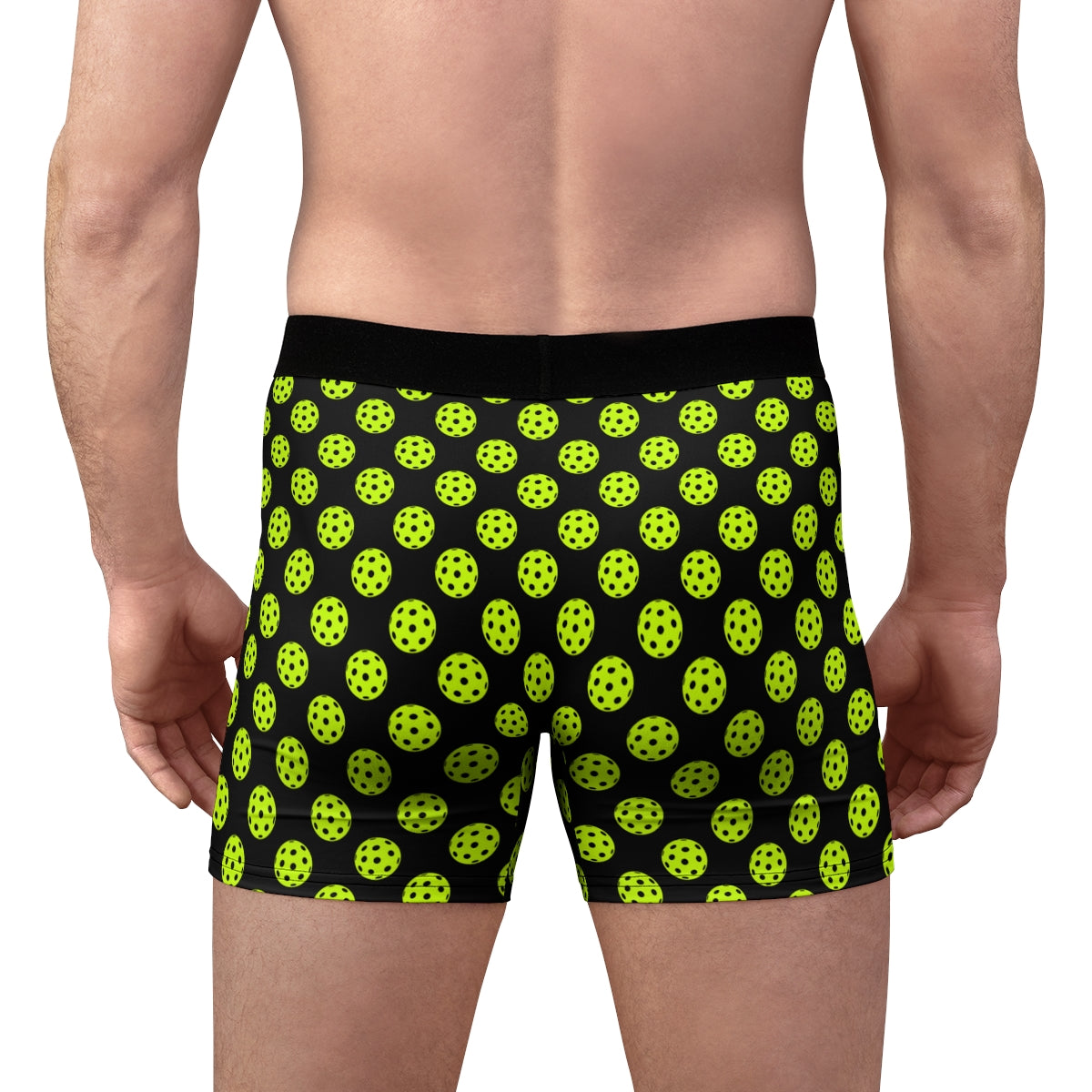 Pickleball Men's Boxer Briefs - Pickleball Gift - Neon Yellow Pickleball Pattern