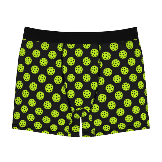 Pickleball Men's Boxer Briefs - Pickleball Gift - Neon Yellow Pickleball Pattern