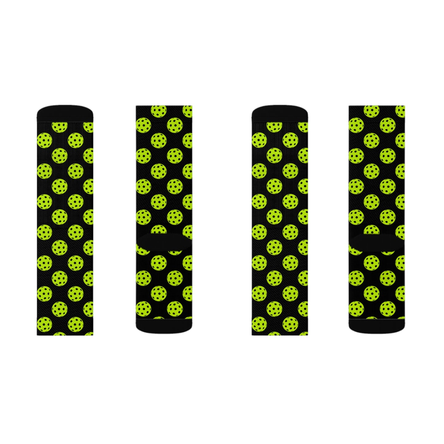 Pickleball Unisex Socks - Pickleball Clothing - Neon Yellow Pickleball Pattern