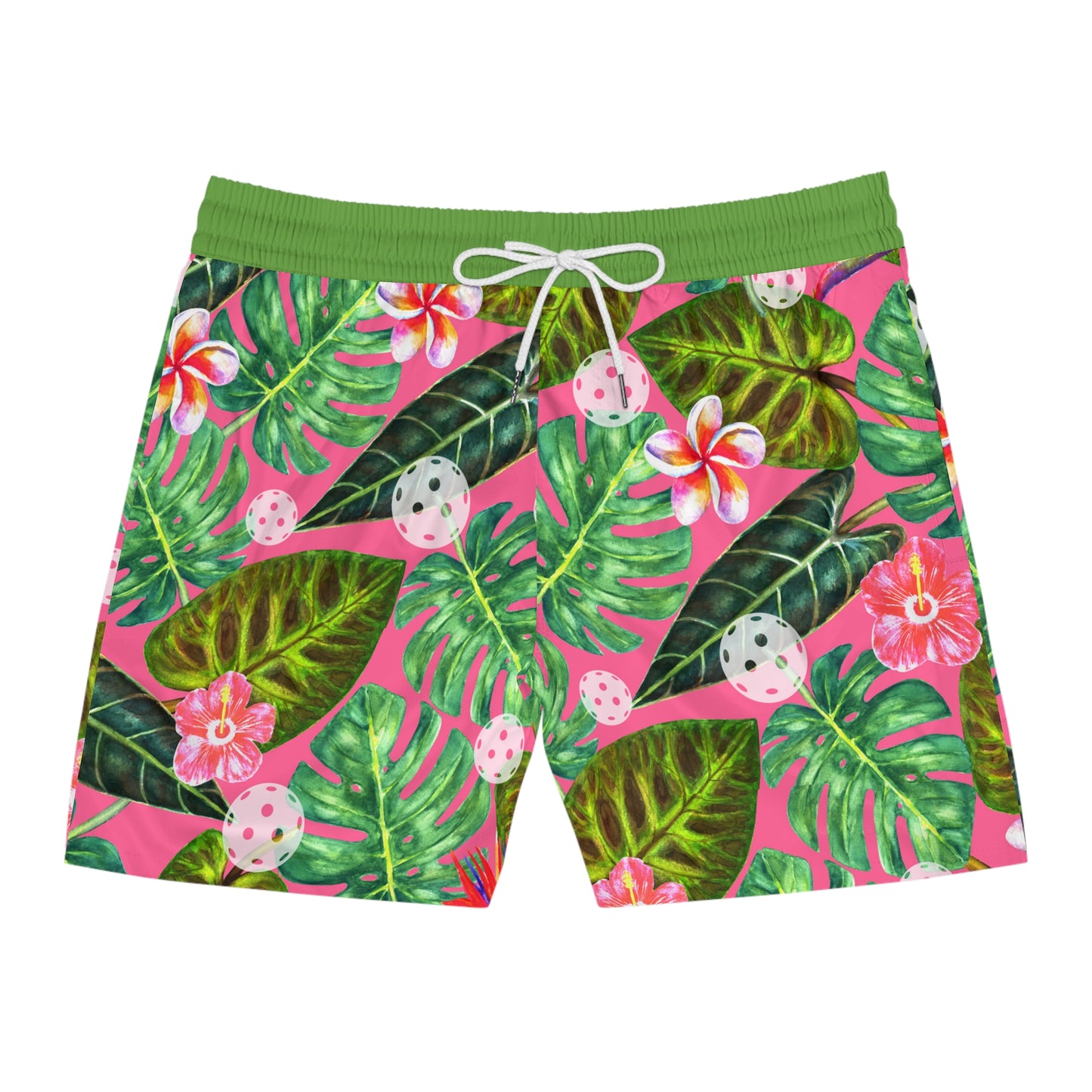 Men's Mid-Length Aloha Hawaiian Pickleball Swimsuit