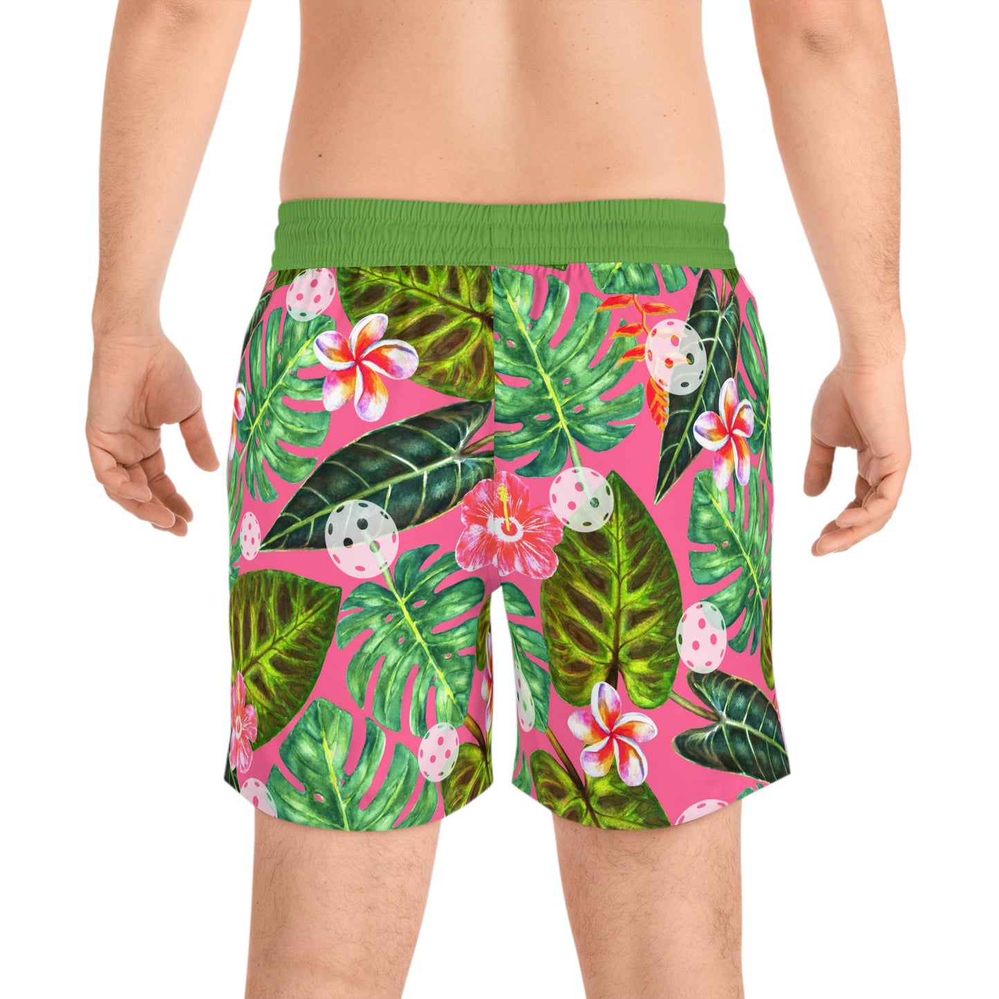 Men's Mid-Length Aloha Hawaiian Pickleball Swimsuit