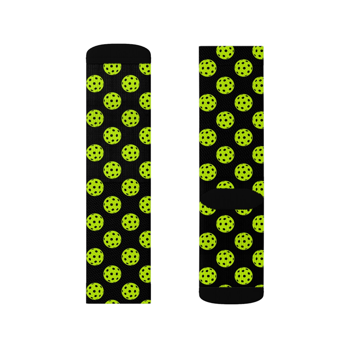 Pickleball Unisex Socks - Pickleball Clothing - Neon Yellow Pickleball Pattern