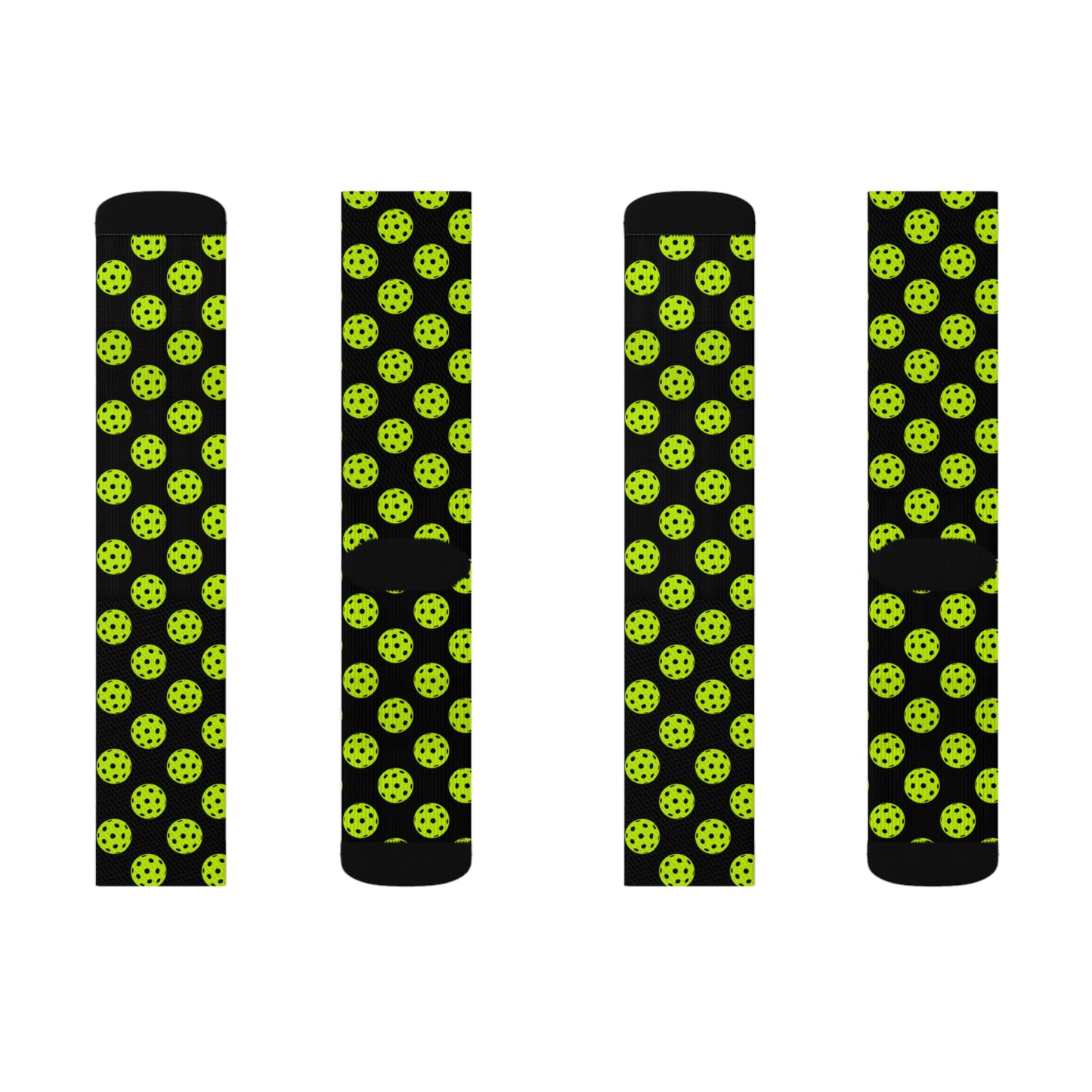 Pickleball Unisex Socks - Pickleball Clothing - Neon Yellow Pickleball Pattern