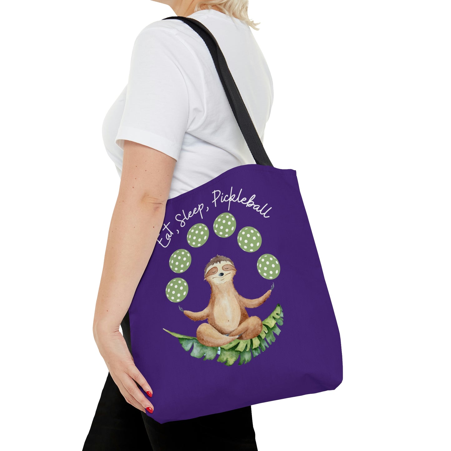 Eat, Sleep, Pickleball Sloth Tote | Funny Pickleball Gift