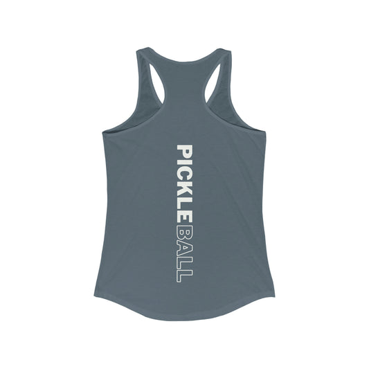 Women's Racerback Pickleball Tank Top - Back Side Printed