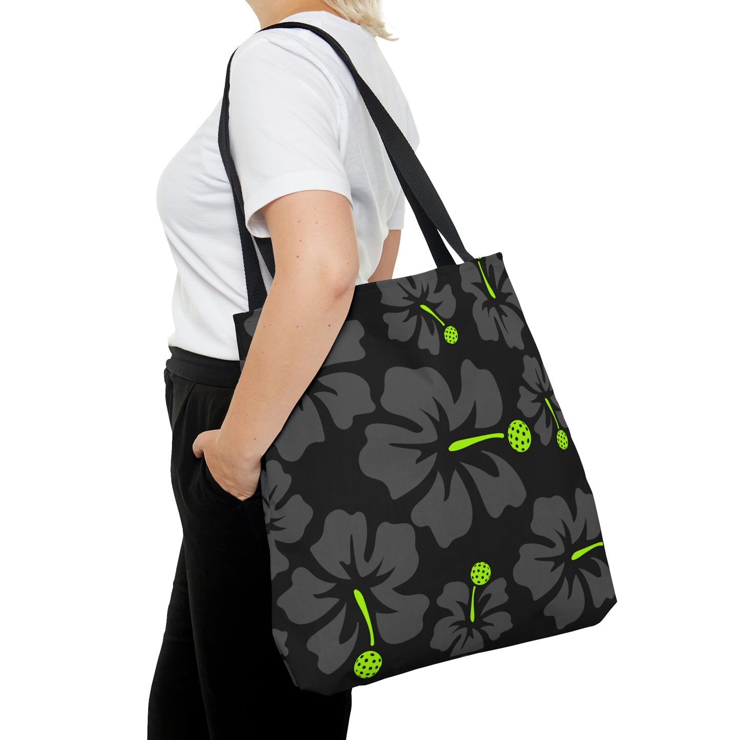 Hibiscus and Pickleball Tote