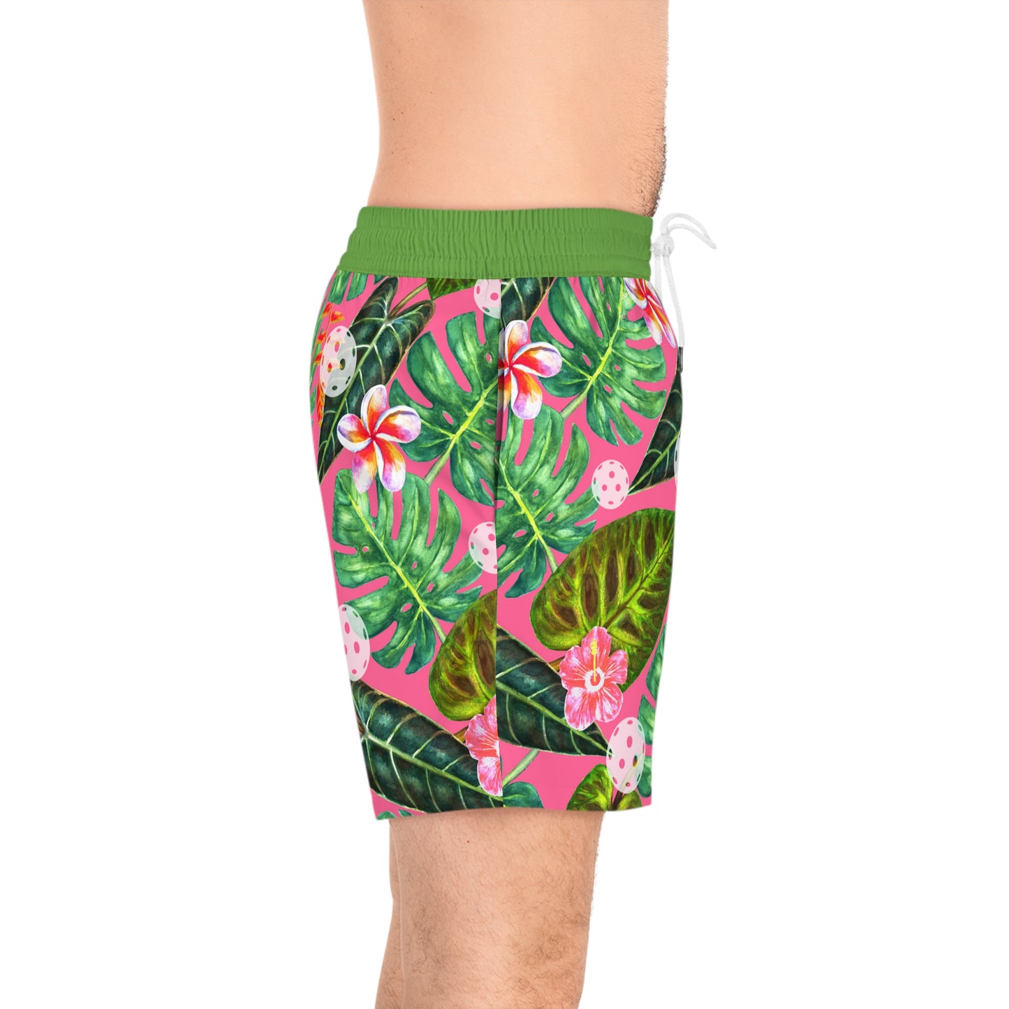 Men's Mid-Length Aloha Hawaiian Pickleball Swimsuit