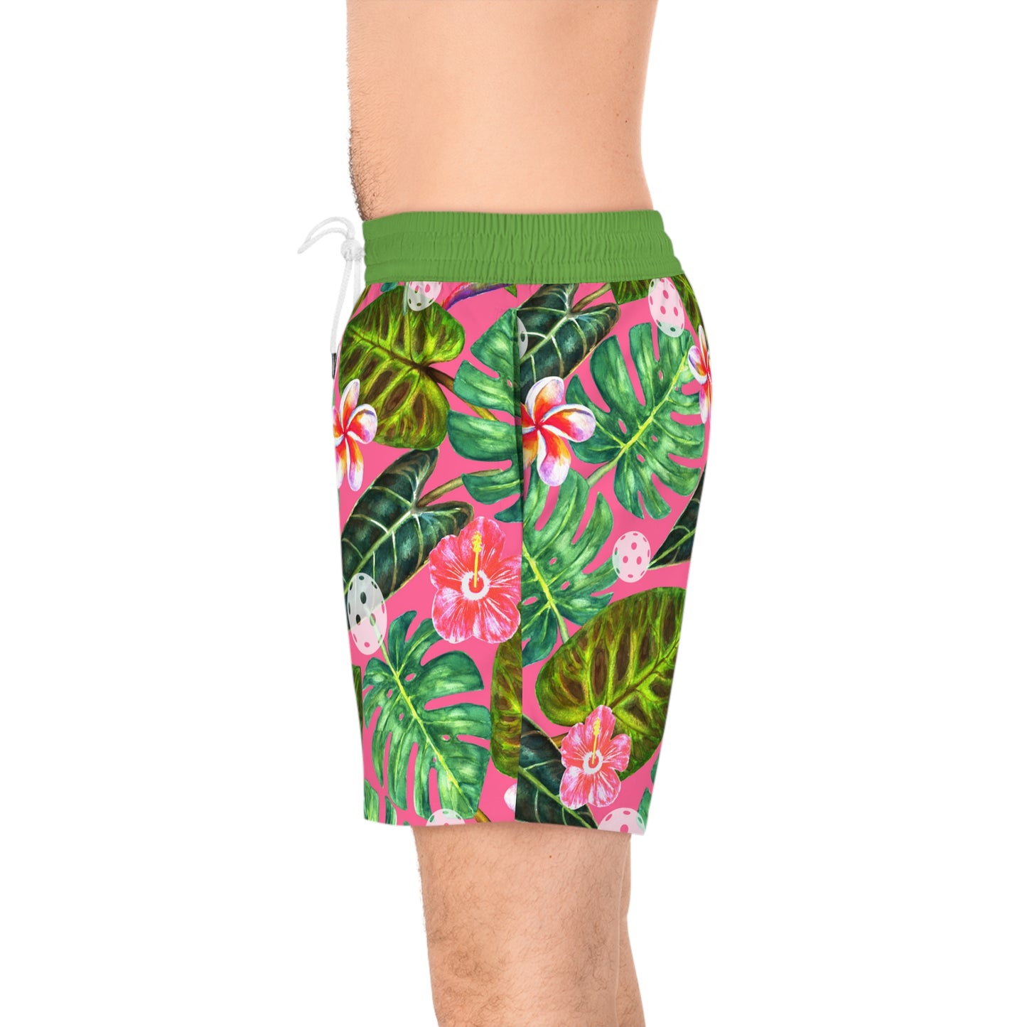 Men's Mid-Length Aloha Hawaiian Pickleball Swimsuit